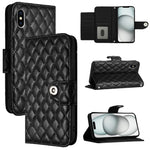 Capa de telemóvel em pele com textura rombica e flip com cordão, para iPhone 11, iPhone 11 Pro, iPhone XS / X, iPhone XR, iPhone XS Max, iPhone 8 Plus / 7 Plus / 6s Plus