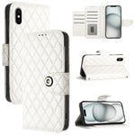Capa de telemóvel em pele com textura rombica e flip com cordão, para iPhone 11, iPhone 11 Pro, iPhone XS / X, iPhone XR, iPhone XS Max, iPhone 8 Plus / 7 Plus / 6s Plus