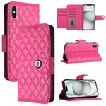 Capa de telemóvel em pele com textura rombica e flip com cordão, para iPhone 11, iPhone 11 Pro, iPhone XS / X, iPhone XR, iPhone XS Max, iPhone 8 Plus / 7 Plus / 6s Plus