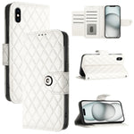 Capa de telemóvel em pele com textura rombica e flip com cordão, para iPhone 11, iPhone 11 Pro, iPhone XS / X, iPhone XR, iPhone XS Max, iPhone 8 Plus / 7 Plus / 6s Plus