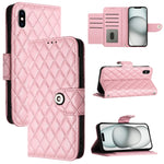 Capa de telemóvel em pele com textura rombica e flip com cordão, para iPhone 11, iPhone 11 Pro, iPhone XS / X, iPhone XR, iPhone XS Max, iPhone 8 Plus / 7 Plus / 6s Plus