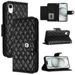Capa de telemóvel em pele com textura rombica e flip com cordão, para iPhone 11, iPhone 11 Pro, iPhone XS / X, iPhone XR, iPhone XS Max, iPhone 8 Plus / 7 Plus / 6s Plus