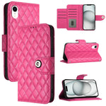 Capa de telemóvel em pele com textura rombica e flip com cordão, para iPhone 11, iPhone 11 Pro, iPhone XS / X, iPhone XR, iPhone XS Max, iPhone 8 Plus / 7 Plus / 6s Plus