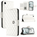 Capa de telemóvel em pele com textura rombica e flip com cordão, para iPhone 11, iPhone 11 Pro, iPhone XS / X, iPhone XR, iPhone XS Max, iPhone 8 Plus / 7 Plus / 6s Plus