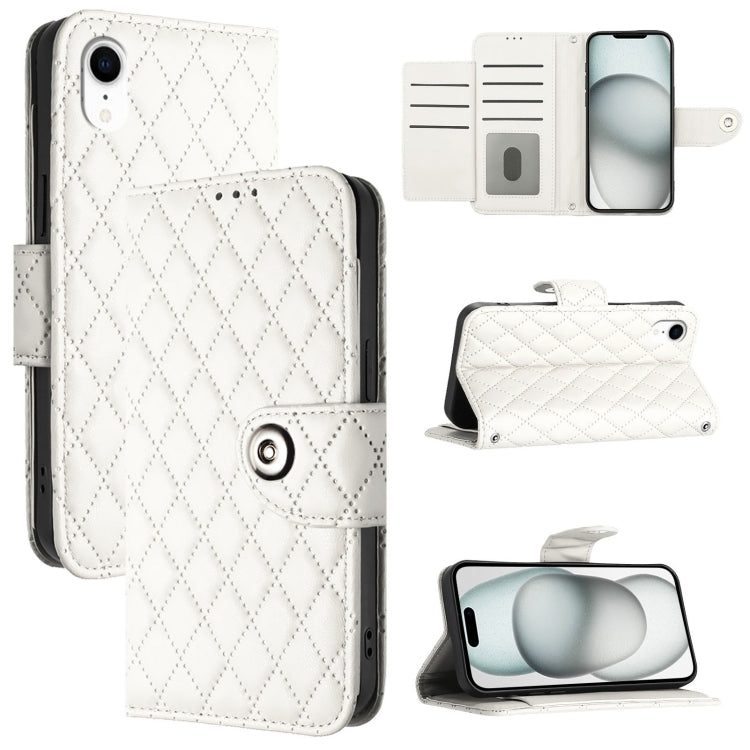 Capa de telemóvel em pele com textura rombica e flip com cordão, para iPhone 11, iPhone 11 Pro, iPhone XS / X, iPhone XR, iPhone XS Max, iPhone 8 Plus / 7 Plus / 6s Plus