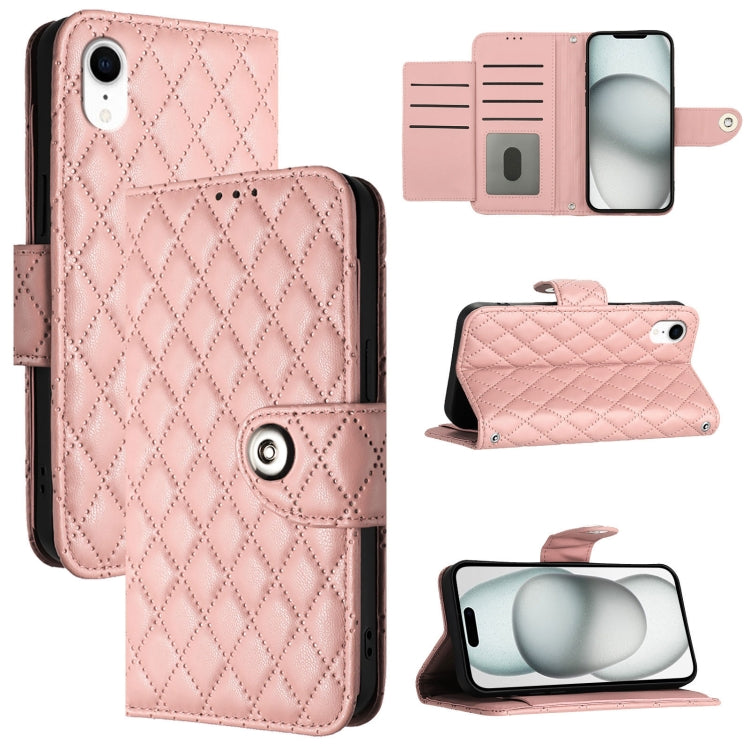 Capa de telemóvel em pele com textura rombica e flip com cordão, para iPhone 11, iPhone 11 Pro, iPhone XS / X, iPhone XR, iPhone XS Max, iPhone 8 Plus / 7 Plus / 6s Plus