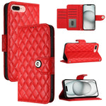Capa de telemóvel em pele com textura rombica e flip com cordão, para iPhone 11, iPhone 11 Pro, iPhone XS / X, iPhone XR, iPhone XS Max, iPhone 8 Plus / 7 Plus / 6s Plus