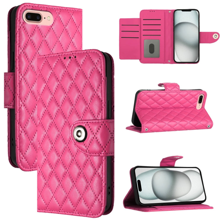 Capa de telemóvel em pele com textura rombica e flip com cordão, para iPhone 11, iPhone 11 Pro, iPhone XS / X, iPhone XR, iPhone XS Max, iPhone 8 Plus / 7 Plus / 6s Plus