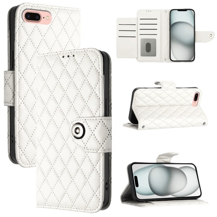 Capa de telemóvel em pele com textura rombica e flip com cordão, para iPhone 11, iPhone 11 Pro, iPhone XS / X, iPhone XR, iPhone XS Max, iPhone 8 Plus / 7 Plus / 6s Plus