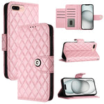 Capa de telemóvel em pele com textura rombica e flip com cordão, para iPhone 11, iPhone 11 Pro, iPhone XS / X, iPhone XR, iPhone XS Max, iPhone 8 Plus / 7 Plus / 6s Plus