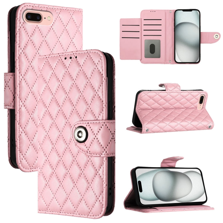 Capa de telemóvel em pele com textura rombica e flip com cordão, para iPhone 11, iPhone 11 Pro, iPhone XS / X, iPhone XR, iPhone XS Max, iPhone 8 Plus / 7 Plus / 6s Plus