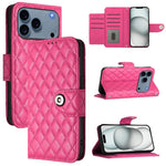 Capa de telemóvel de couro com textura rombica e flip com cordão, para iPhone 17 Pro Max, para iPhone 17 Pro, para iPhone 17, para iPhone Air, para iPhone SE 2024, para iPhone 16 Pro Max, para iPhone 16 Pro, para iPhone 16 Plus