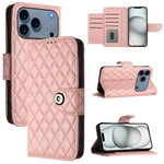 Capa de telemóvel de couro com textura rombica e flip com cordão, para iPhone 17 Pro Max, para iPhone 17 Pro, para iPhone 17, para iPhone Air, para iPhone SE 2024, para iPhone 16 Pro Max, para iPhone 16 Pro, para iPhone 16 Plus