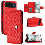 Capa de telemóvel de couro com textura rombica e flip com cordão, para iPhone 17 Pro Max, para iPhone 17 Pro, para iPhone 17, para iPhone Air, para iPhone SE 2024, para iPhone 16 Pro Max, para iPhone 16 Pro, para iPhone 16 Plus