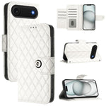 Capa de telemóvel de couro com textura rombica e flip com cordão, para iPhone 17 Pro Max, para iPhone 17 Pro, para iPhone 17, para iPhone Air, para iPhone SE 2024, para iPhone 16 Pro Max, para iPhone 16 Pro, para iPhone 16 Plus