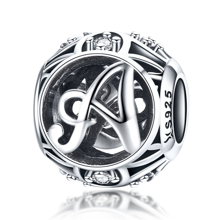 Acessórios para Pulseira e Colar DIY com Contas de Letras Inglesas em Prata Esterlina S925, A, B, C, D, E, F, G, H, I, J, K, L, M, N, O, P, Q, R, S, T, U, V, W, X, Y, Z