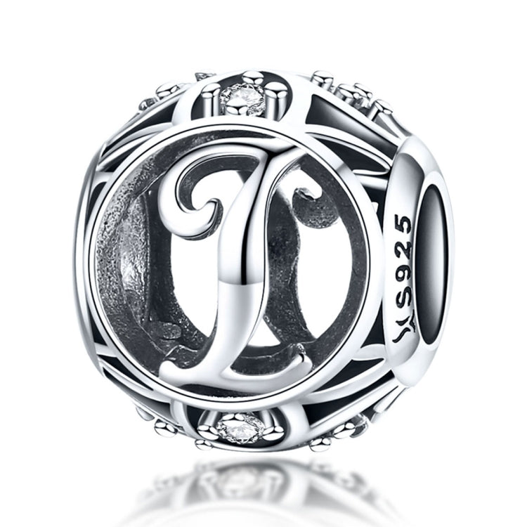 Acessórios para Pulseira e Colar DIY com Contas de Letras Inglesas em Prata Esterlina S925, A, B, C, D, E, F, G, H, I, J, K, L, M, N, O, P, Q, R, S, T, U, V, W, X, Y, Z