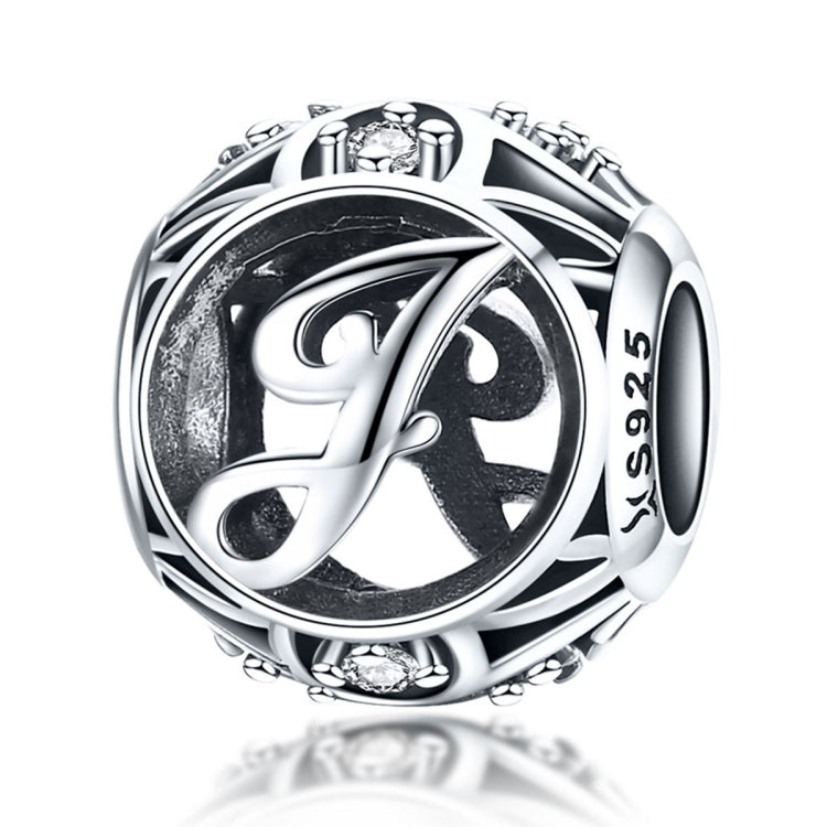 Acessórios para Pulseira e Colar DIY com Contas de Letras Inglesas em Prata Esterlina S925, A, B, C, D, E, F, G, H, I, J, K, L, M, N, O, P, Q, R, S, T, U, V, W, X, Y, Z