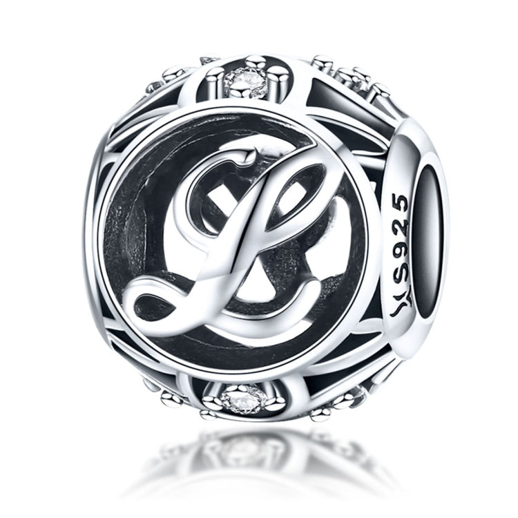 Acessórios para Pulseira e Colar DIY com Contas de Letras Inglesas em Prata Esterlina S925, A, B, C, D, E, F, G, H, I, J, K, L, M, N, O, P, Q, R, S, T, U, V, W, X, Y, Z