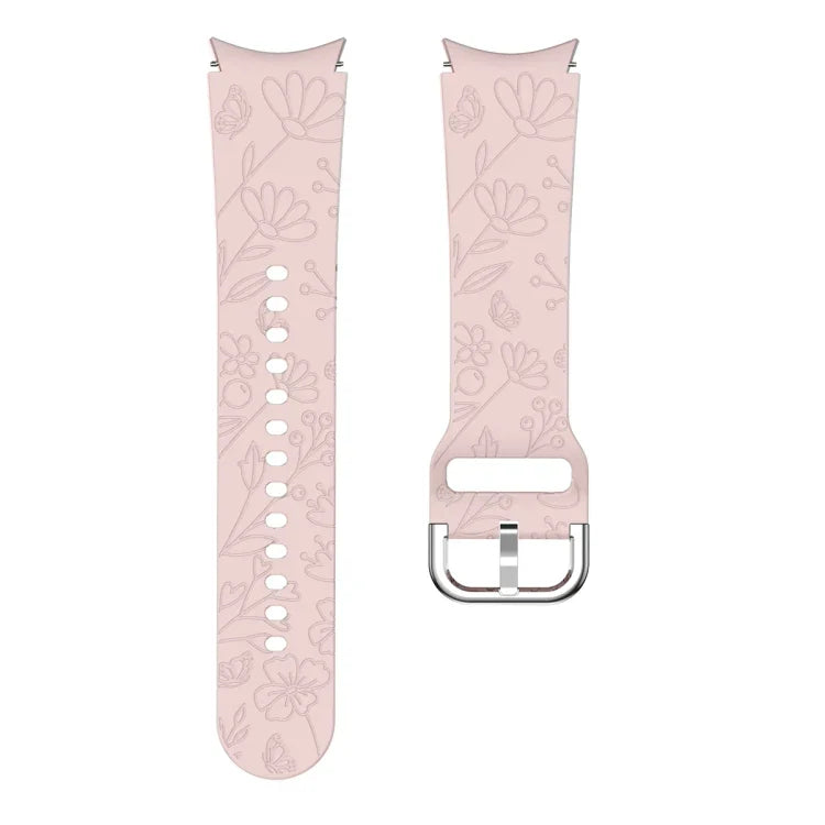 Correia de Relógio em Silicone com Relevo de Flor de Borboleta, Para Samsung Galaxy Watch 6