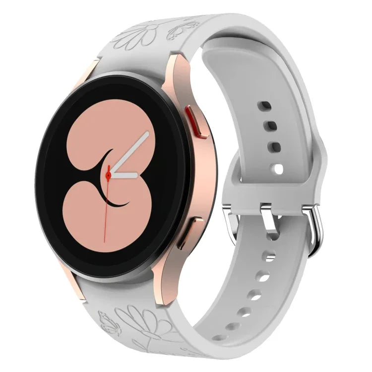 Correia de Relógio em Silicone com Relevo de Flor de Borboleta, Para Samsung Galaxy Watch 6
