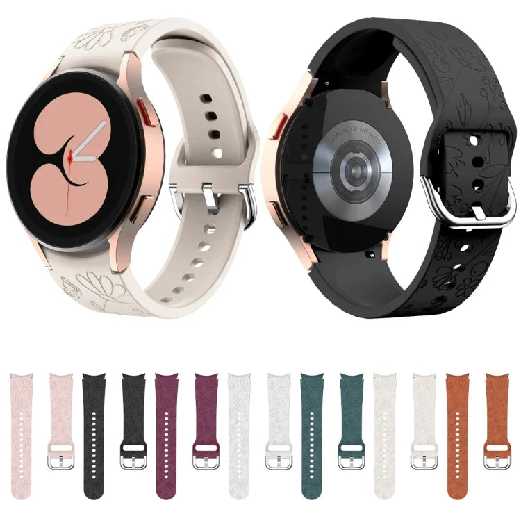 Correia de Relógio em Silicone com Relevo de Flor de Borboleta, Para Samsung Galaxy Watch 6