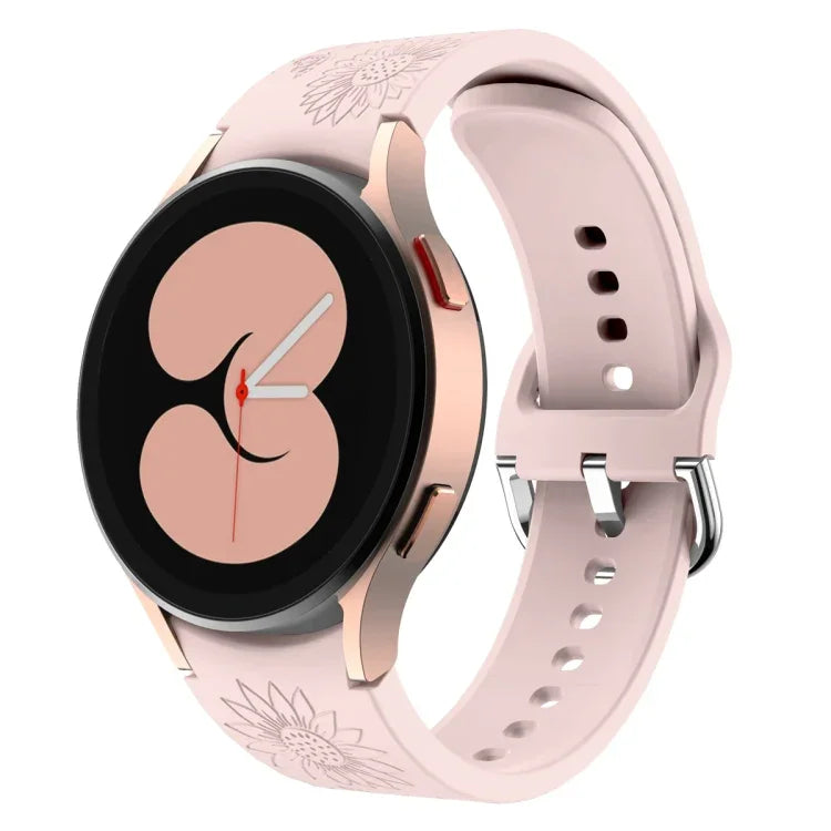 Correia de Relógio em Silicone com Relevo de Padrão de Girassol, Para Samsung Galaxy Watch 6
