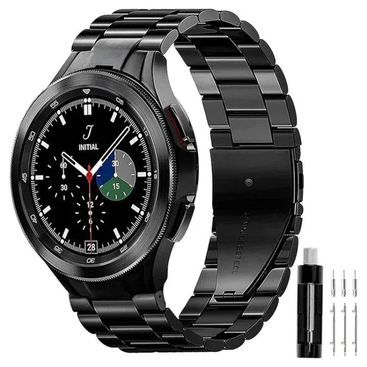 Correia de Relógio em Metal de Aço Inoxidável com Três Contas, Para Samsung Galaxy Watch 6 / 5 / 4