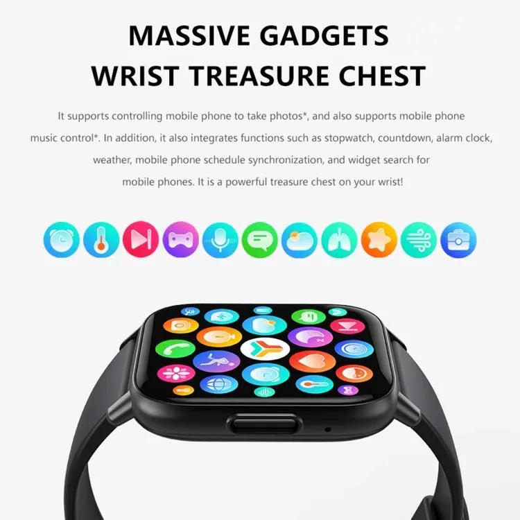 Relógio Desportivo Inteligente DM60+ BT5.2 de 1,83 polegadas, Suporta Chamadas Bluetooth / Sono / Açúcar no Sangue / Oxigénio no Sangue / Temperatura / Frequência Cardíaca / Monitor de Pressão Arterial