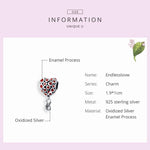 Acessórios DIY para Pulseira e Colar com Contas de Coração Vermelho em Prata Esterlina S925