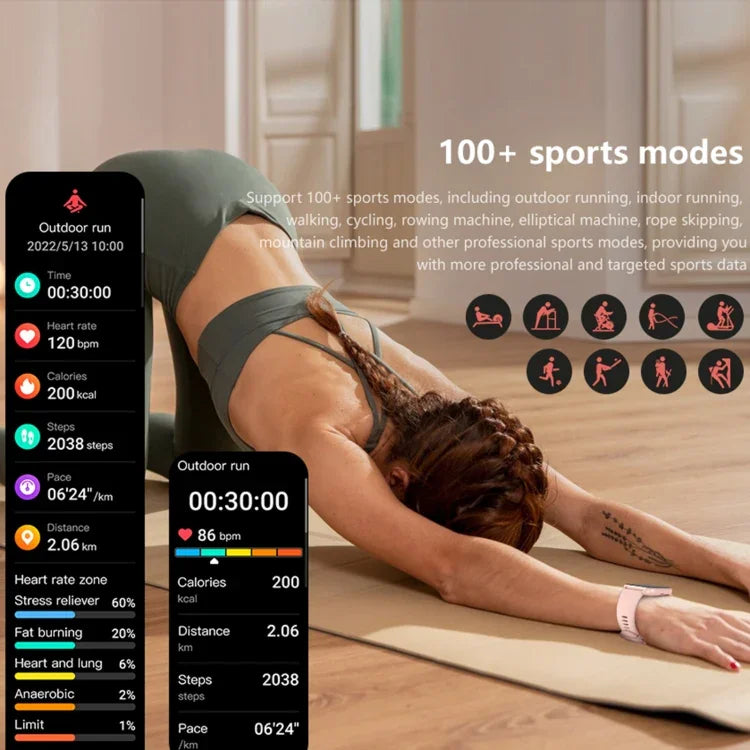 Relógio Desportivo Inteligente QS13 BT5.2 de 1,83 polegadas, Suporta Chamadas Bluetooth / Sono / Açúcar no Sangue / Oxigénio no Sangue / Frequência Cardíaca / Monitor de Pressão Arterial