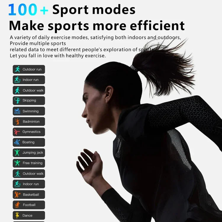 Relógio Desportivo Inteligente QX7 Pro BT5.2 de 2,0 polegadas, Suporta Chamadas Bluetooth / Sono / Açúcar no Sangue / Oxigénio no Sangue / Temperatura / Frequência Cardíaca / Monitor de Pressão Arterial