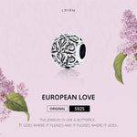 Acessórios DIY para Pulseira e Colar com Contas de Textura de Flor Retro em Prata Esterlina S925