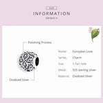 Acessórios DIY para Pulseira e Colar com Contas de Textura de Flor Retro em Prata Esterlina S925