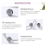Acessórios DIY para Pulseira e Colar com Contas de Textura de Flor Retro em Prata Esterlina S925