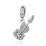 Acessórios DIY para Pendente com Violino em Prata Pura S925 com Zircão