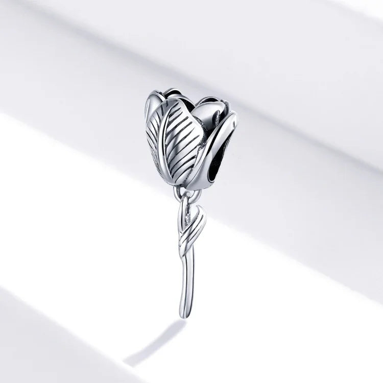 Acessórios DIY para Pulseira e Colar com Contas de Tulipa em Prata Esterlina S925