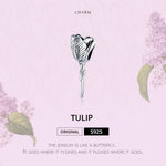 Acessórios DIY para Pulseira e Colar com Contas de Tulipa em Prata Esterlina S925