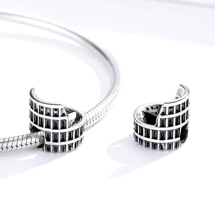 Acessórios DIY para Pulseira e Colar com Contas do Coliseu em Prata Esterlina S925