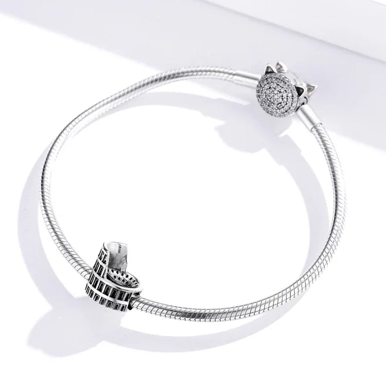 Acessórios DIY para Pulseira e Colar com Contas do Coliseu em Prata Esterlina S925