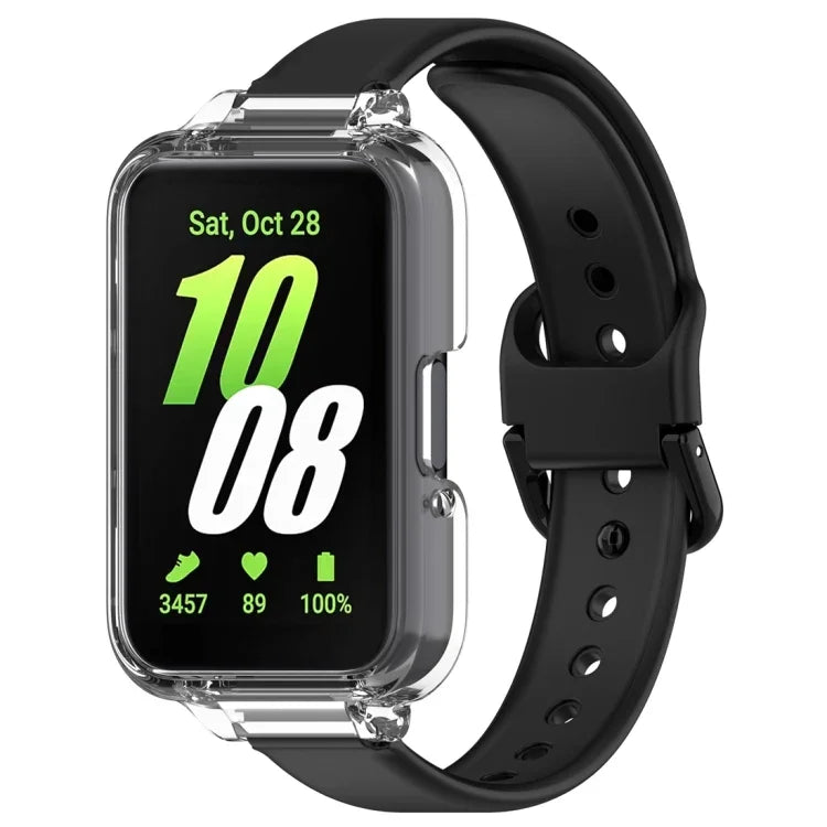 Conjunto de Capa de Relógio em PC com Cobertura Parcial + Correia de Relógio em Silicone, Para Samsung Galaxy Fit 3