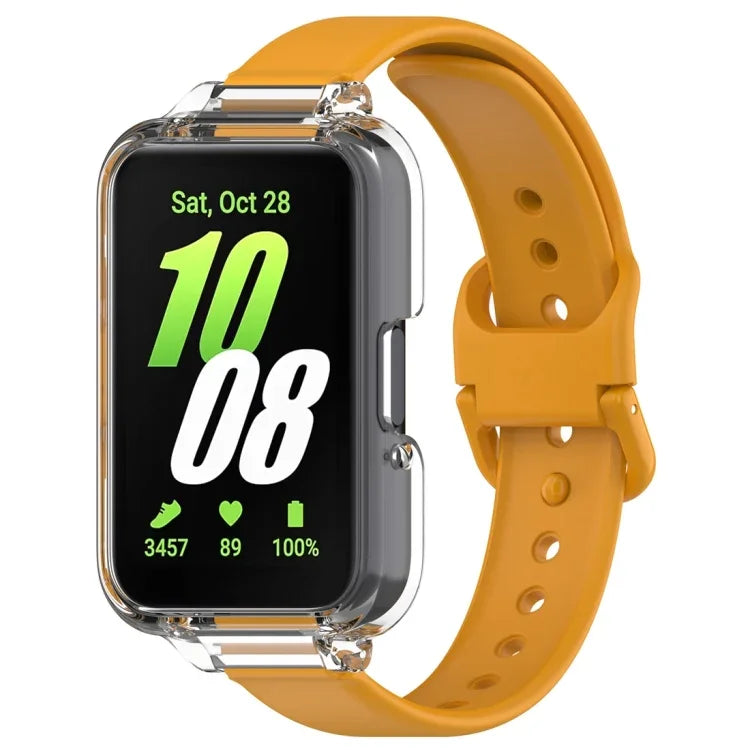 Conjunto de Capa de Relógio em PC com Cobertura Parcial + Correia de Relógio em Silicone, Para Samsung Galaxy Fit 3