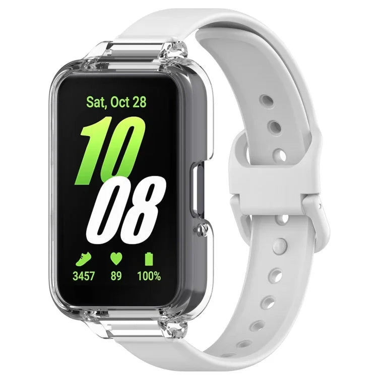 Conjunto de Capa de Relógio em PC com Cobertura Parcial + Correia de Relógio em Silicone, Para Samsung Galaxy Fit 3