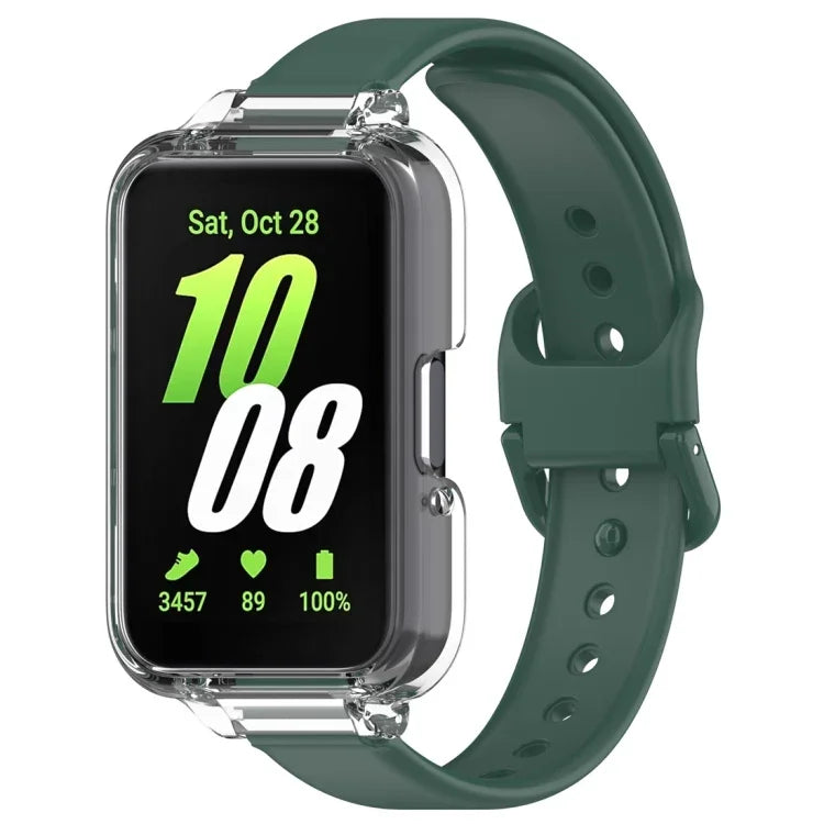 Conjunto de Capa de Relógio em PC com Cobertura Parcial + Correia de Relógio em Silicone, Para Samsung Galaxy Fit 3