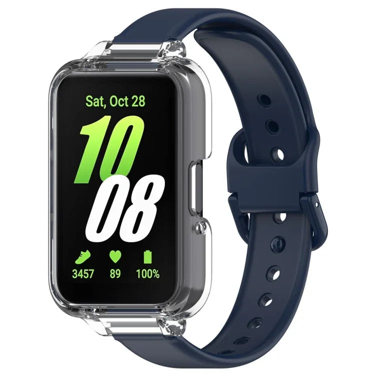Conjunto de Capa de Relógio em PC com Cobertura Parcial + Correia de Relógio em Silicone, Para Samsung Galaxy Fit 3