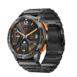 AK59 Relógio Inteligente com Ecrã Redondo AMOLED 1.43 polegadas, Correia de Aço