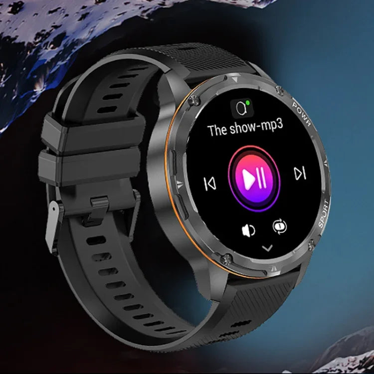 AK59 Relógio Inteligente com Ecrã Redondo AMOLED 1.43 polegadas, Correia de Aço