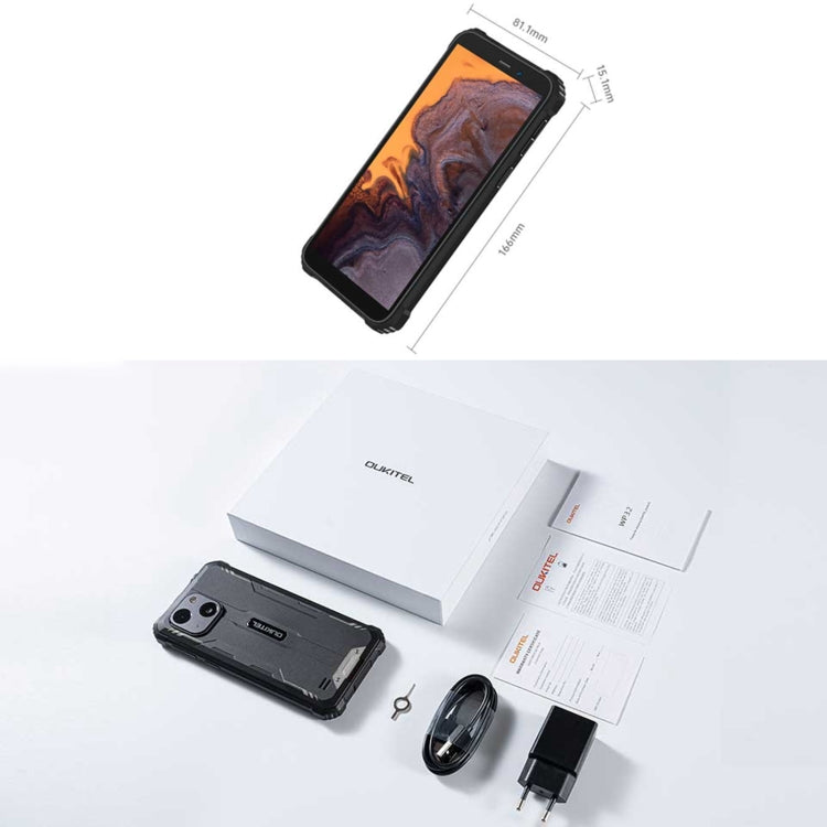 Oukitel WP32, IP68/IP69K, 5,93 polegadas Android 13 Unisoc Tiger T606 Octa-core, NFC, OTG, Rede: 4G, 4GB+128GB