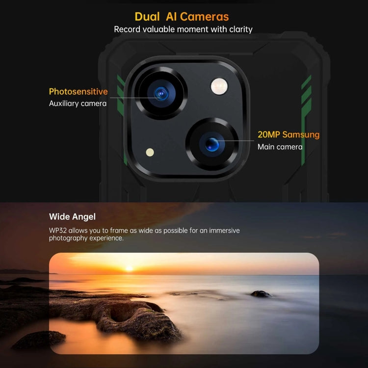 Oukitel WP32, IP68/IP69K, 5,93 polegadas Android 13 Unisoc Tiger T606 Octa-core, NFC, OTG, Rede: 4G, 4GB+128GB