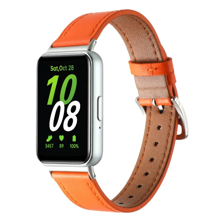 Correia de Relógio em Pele Genuína com Linha de Costura, Para Samsung Galaxy Fit 3